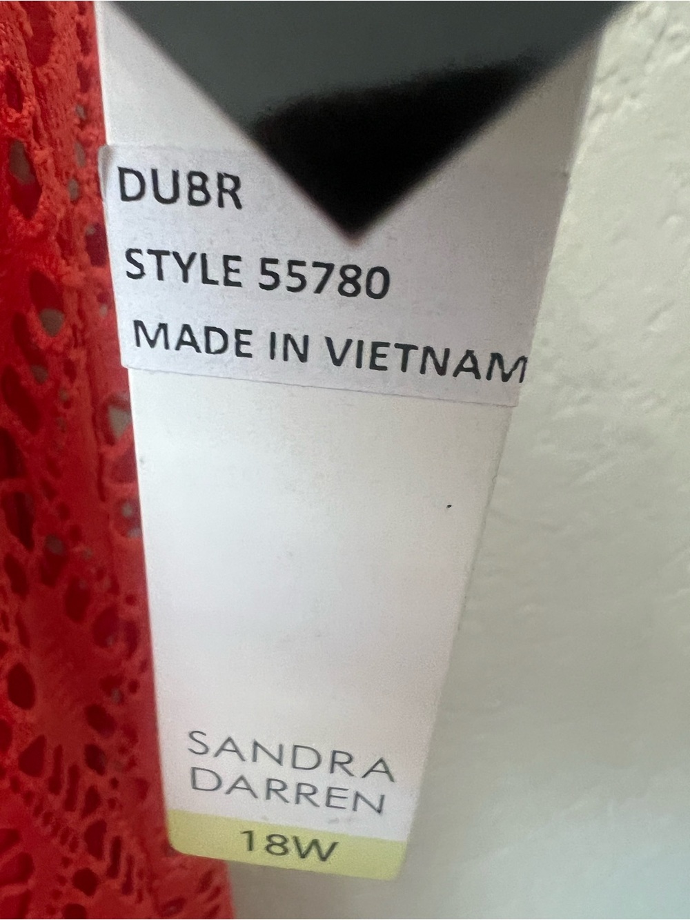 Sandra Darren Coral Lace Embellished Maxi Dress 18W NWT Plus Size - Picture 6 of 7